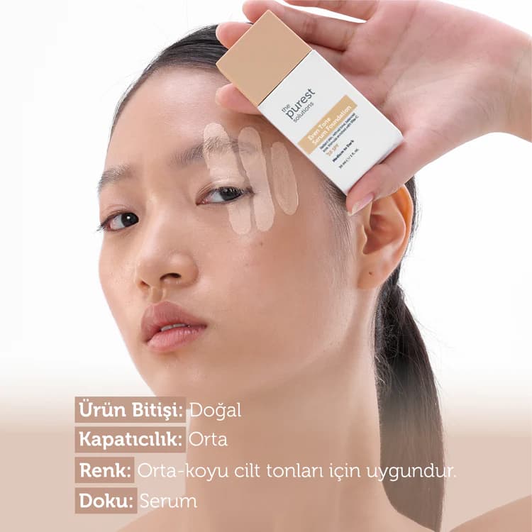 کرم پودر سرمی ضدلک +EVEN TONE SPF 50 پیورست – رنگ medium to dark — تصویر ۳