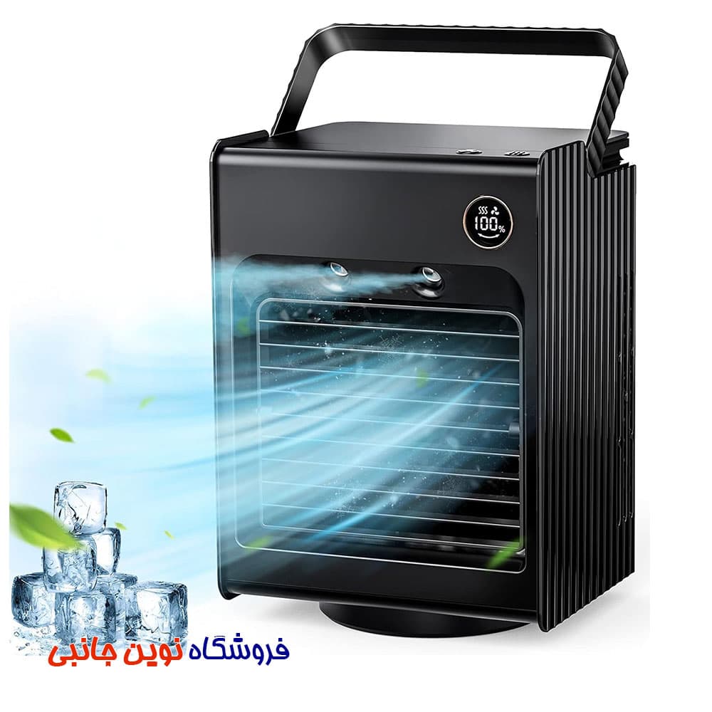 کولر رومیزی شارژی مه پاش دار پرودو مدل Air & Mist چرخش اتوماتیک ا Porodo Air & Mist Portable Cooling Fan PDLSMFAN (تک/عمده) — تصویر ۱۱