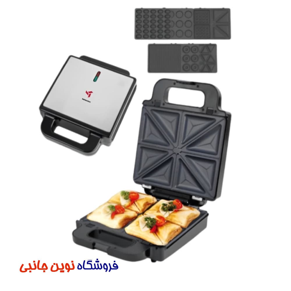 اسنک ساز و ساندویچ میکر مباشی 7 کاره مدل SNM 618 ا Mebashi ME-SNM618 Snack Maker 7-in-1 (تک / عمده)