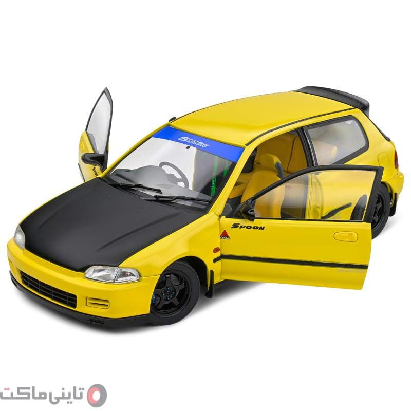 ماکت ماشین Honda Civic EG6 برند Solido زرد — تصویر ۵