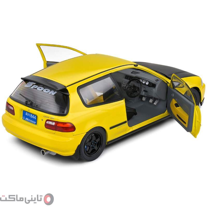 ماکت ماشین Honda Civic EG6 برند Solido زرد — تصویر ۷