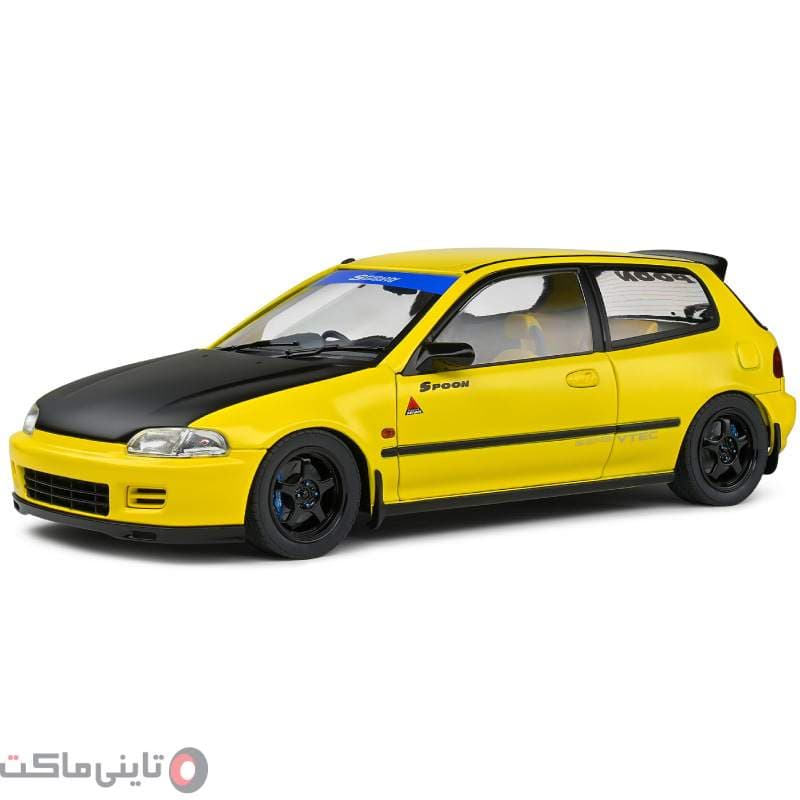 ماکت ماشین Honda Civic EG6 برند Solido زرد — تصویر ۲