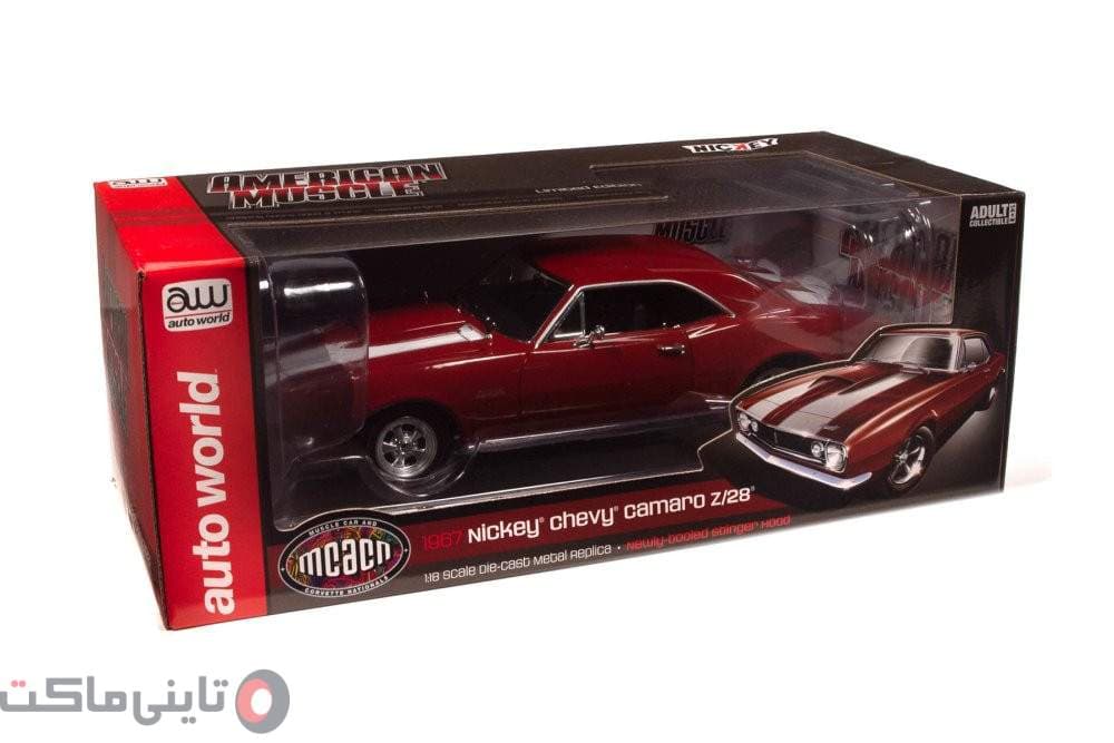 ماکت ماشین Chevrolet Camaro Z/28 Hardtop Nickey Mcach 1967 برند Auto World — تصویر ۱۱