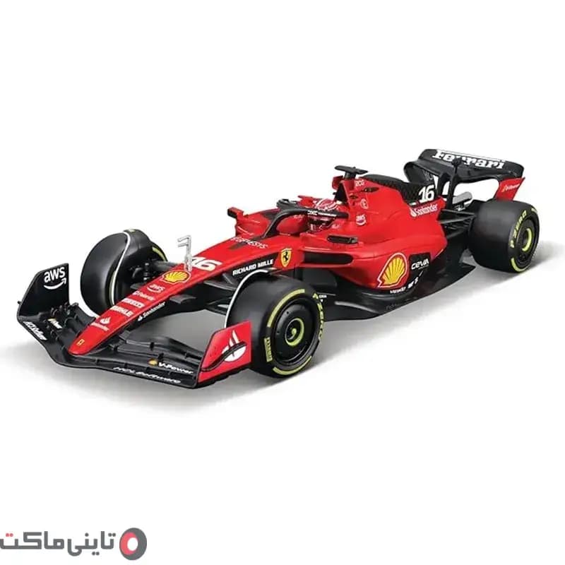ماکت ماشین فرمول یک Ferrari با فیگور لکرک برند Bburago — تصویر ۲