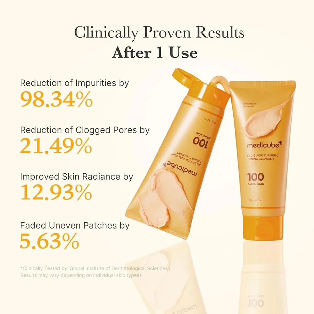 شوینده کوجیک اسید و زردچوبه روشن کننده مدی کیوب medicube Kojic Acid Turmeric Whip Cleanser — تصویر ۶
