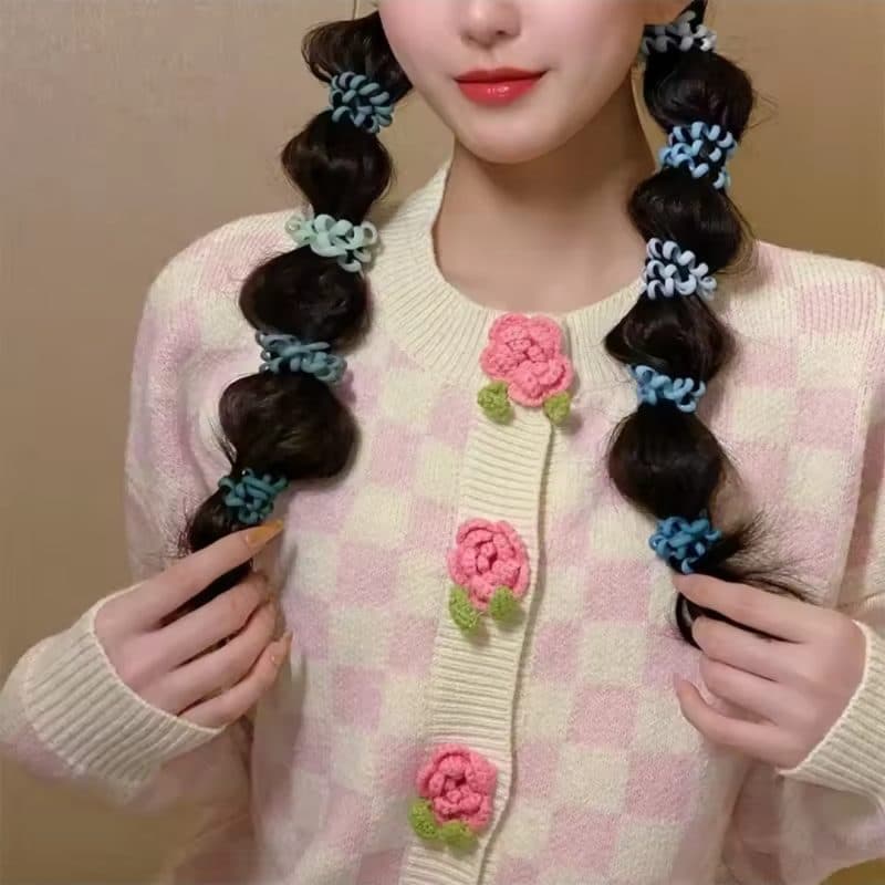 کش مو سیم تلفنی ساده مات(بسته 3عددی) — تصویر ۱۱