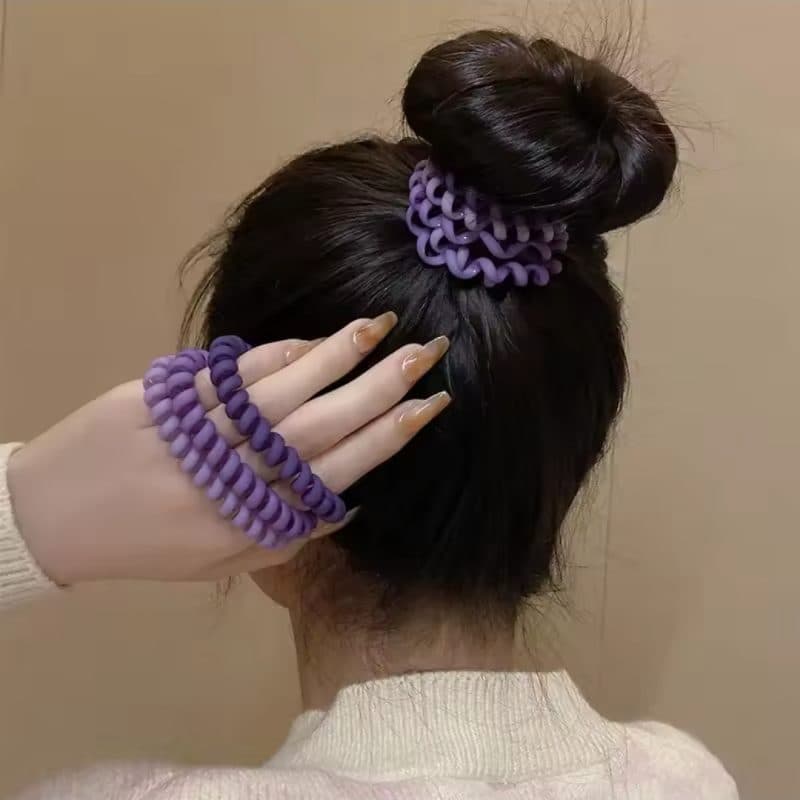 کش مو سیم تلفنی ساده مات(بسته 3عددی)