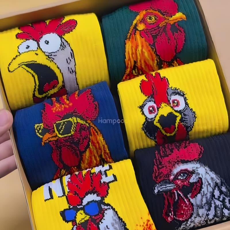 جوراب ساقدار طرح خروس