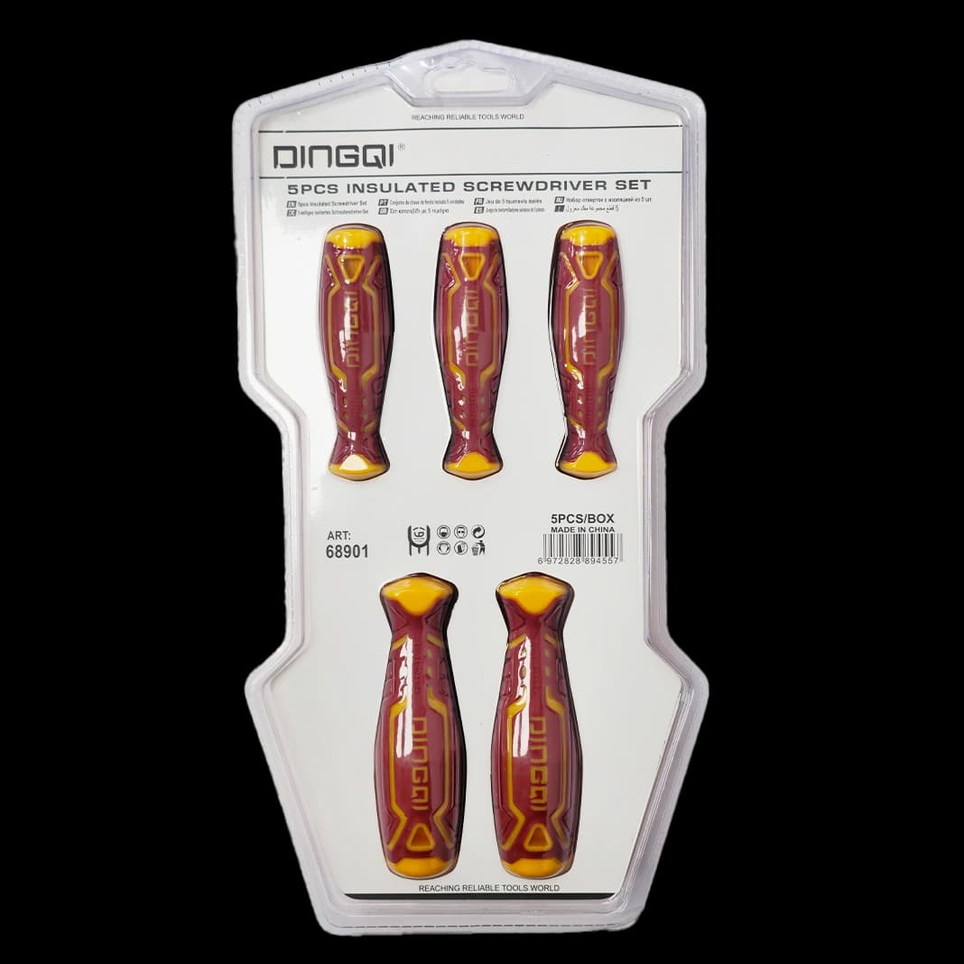 ست پیچ گوشتی عایق برق ۵ عددی DINGQI 68901 — تصویر ۵