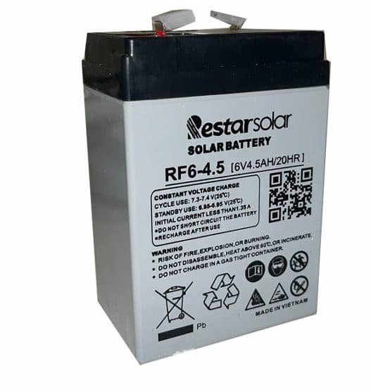 باطری ۶ ولت ۴٫۵ آمپر رستارسولار RESTARSOLAR جاروشارژی مجیک