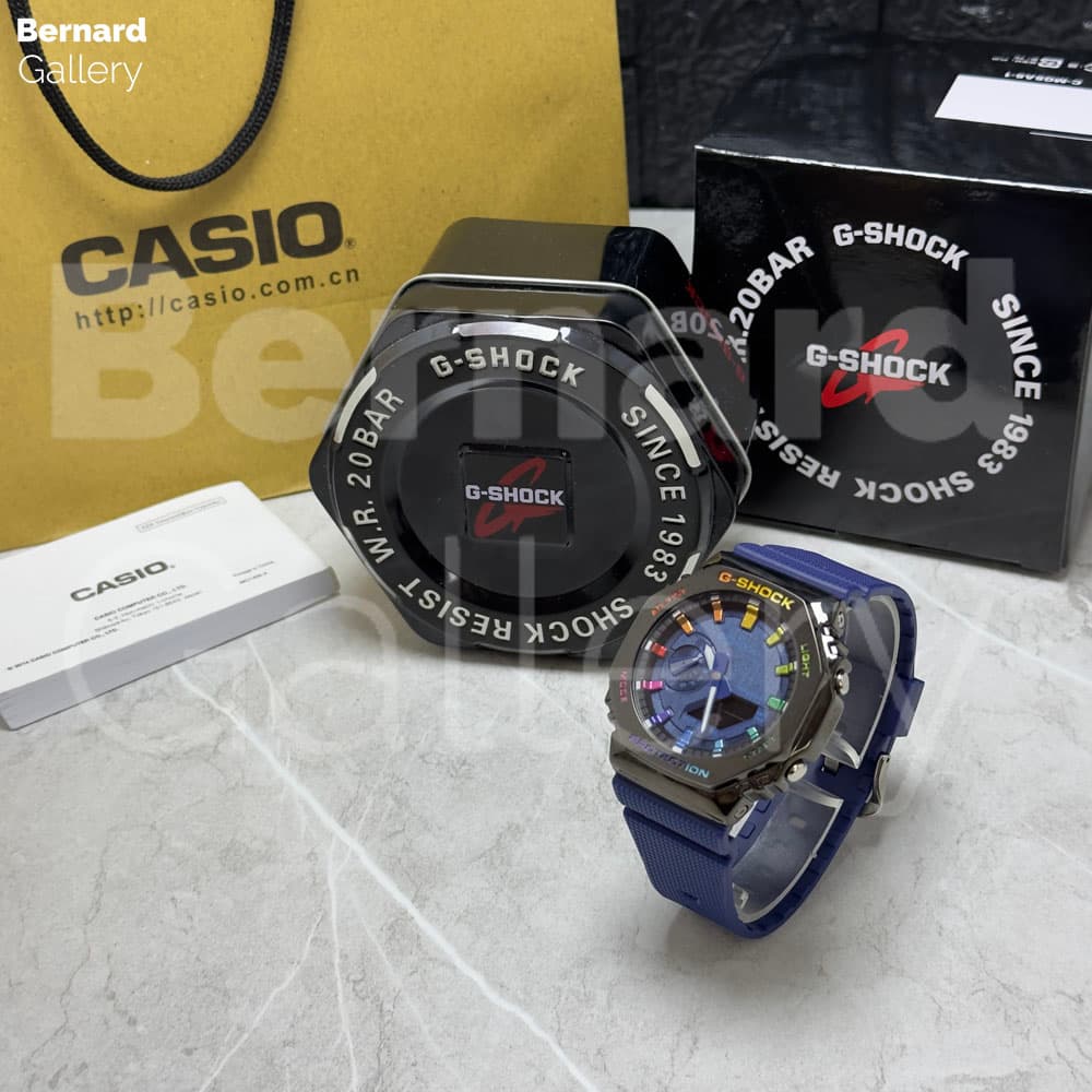 ساعت مچی کاسیو جی شاک G-Shock CasiOak Blue Rainbow-GM-2100 Custom — تصویر ۶