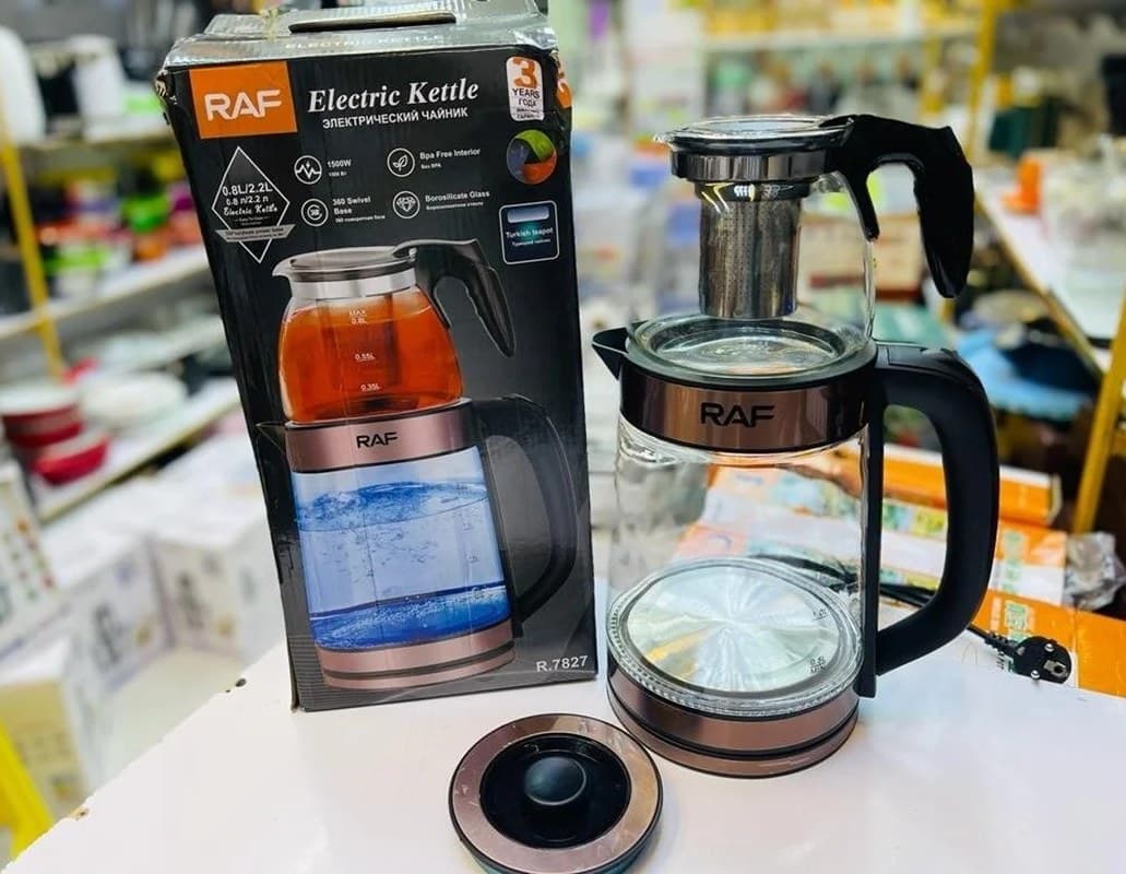 چای ساز راف ظرفیت ۲ لیتر با کتری پیرکس-مدل:R.7827-رنگ:مسی — تصویر ۴