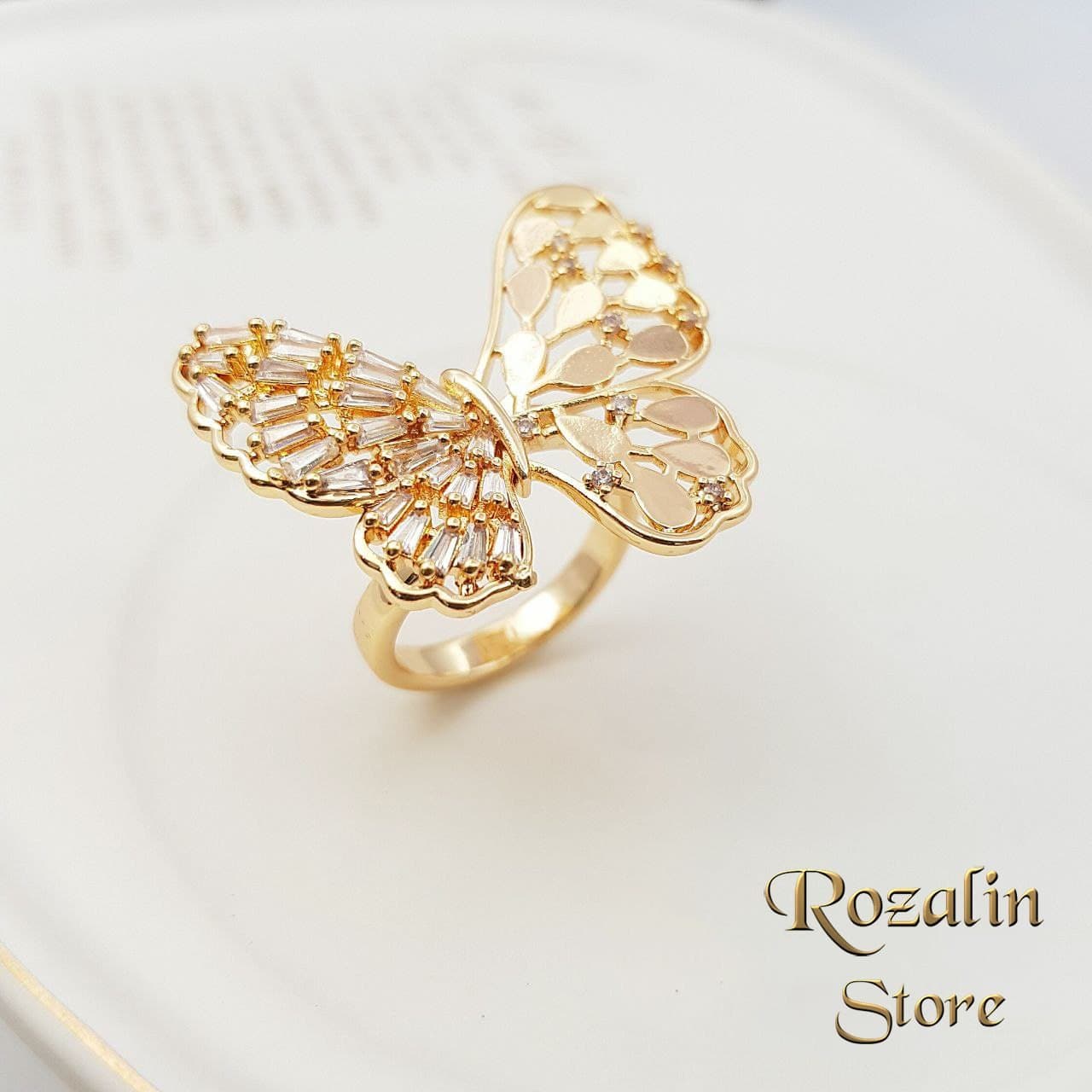 انگشتر زنانه وای اس ایکس مدل پروانه نگین دار کد RS-379 — تصویر ۴