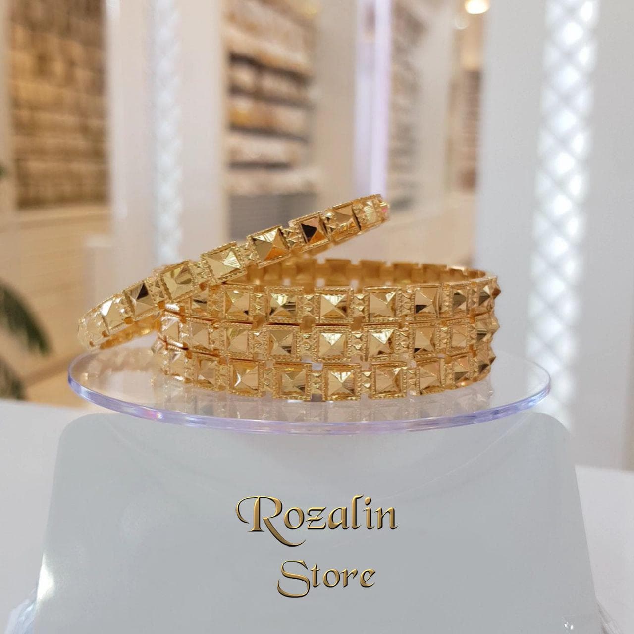 النگو زنانه وای اس ایکس طرح طلا کد RS-418