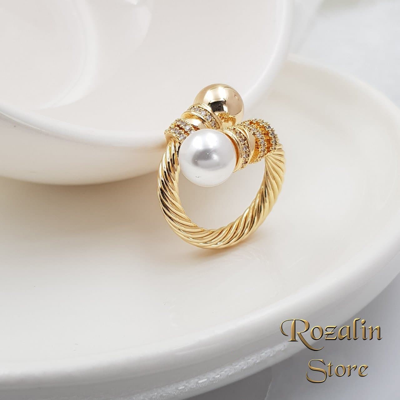 انگشتر زنانه وای اس ایکس مرواریدی کد RS-477