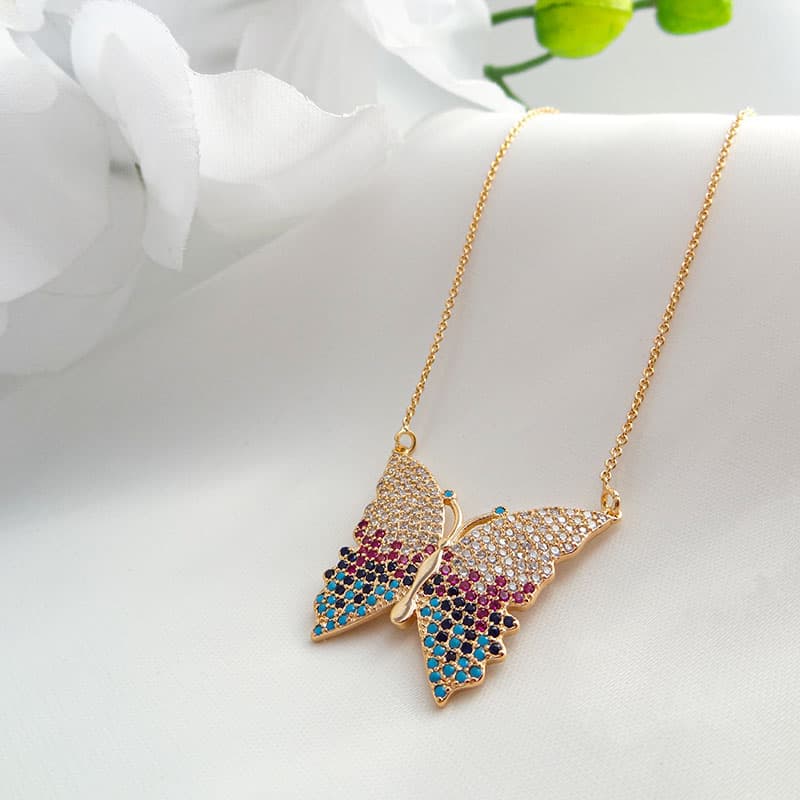 گردنبند زنانه مدل پروانه کد RS-390