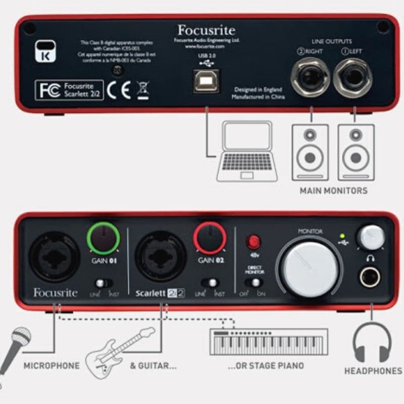 کارت صدای حرفه ای Focusrite Scarlett 2i2 G2 — تصویر ۷