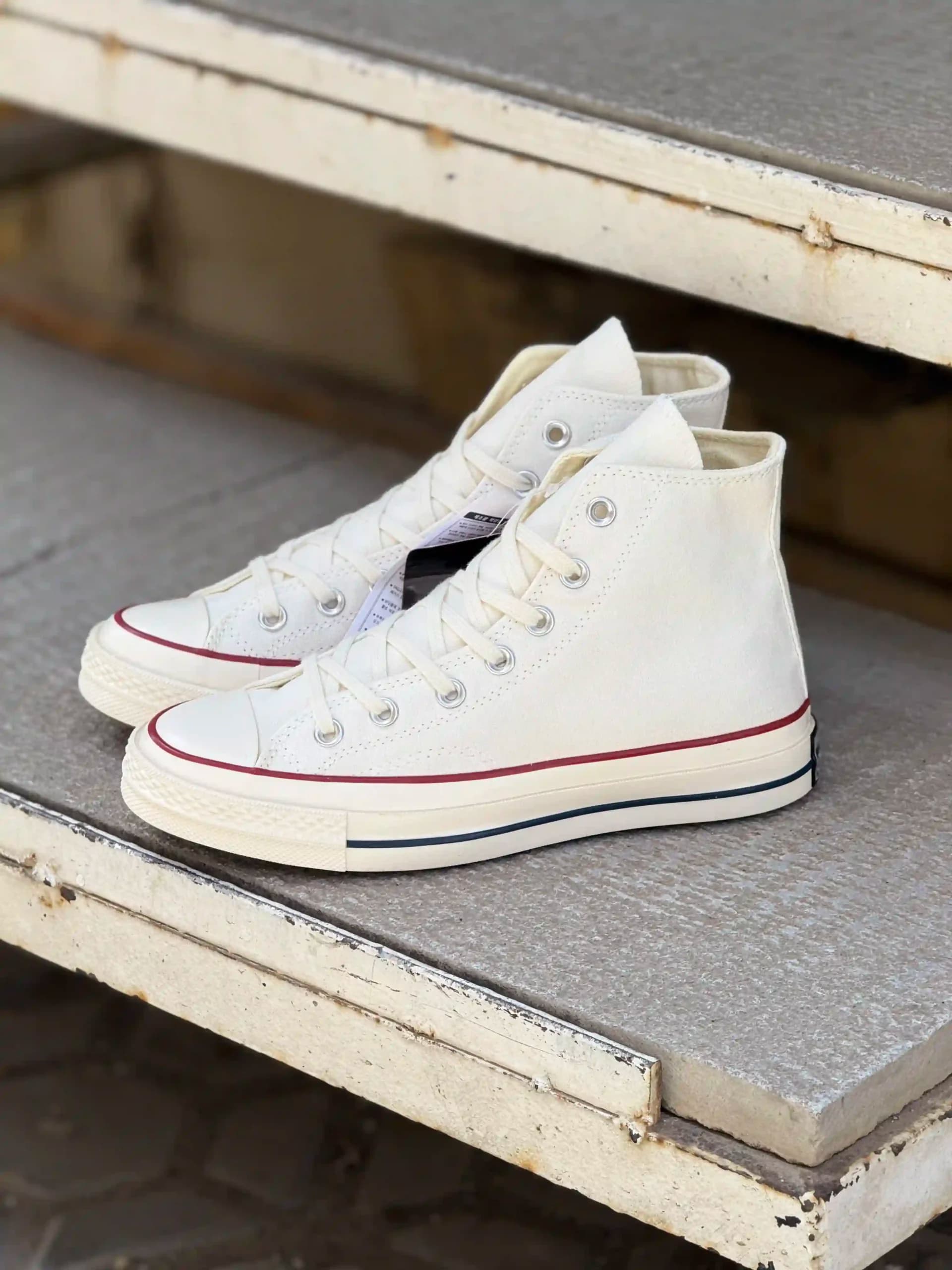 کانورس ساقدار کرم کمرنگ – Converse Chuck 70 high beige — تصویر ۱۱