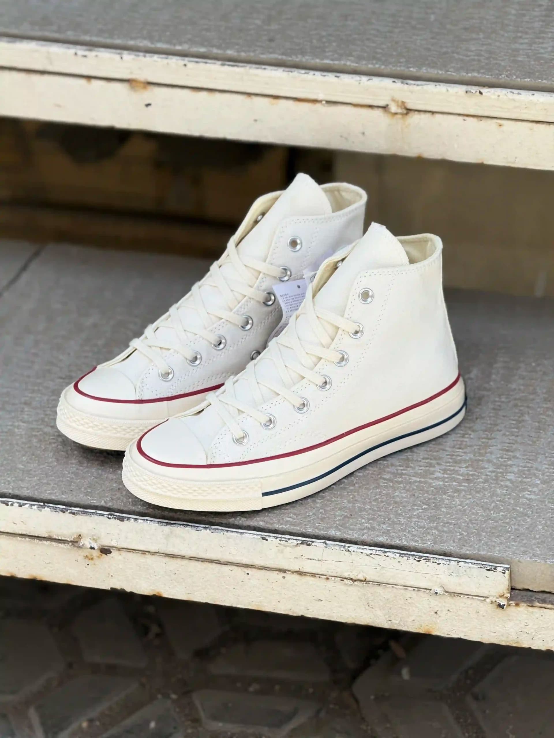 کانورس ساقدار کرم کمرنگ – Converse Chuck 70 high beige — تصویر ۱۲