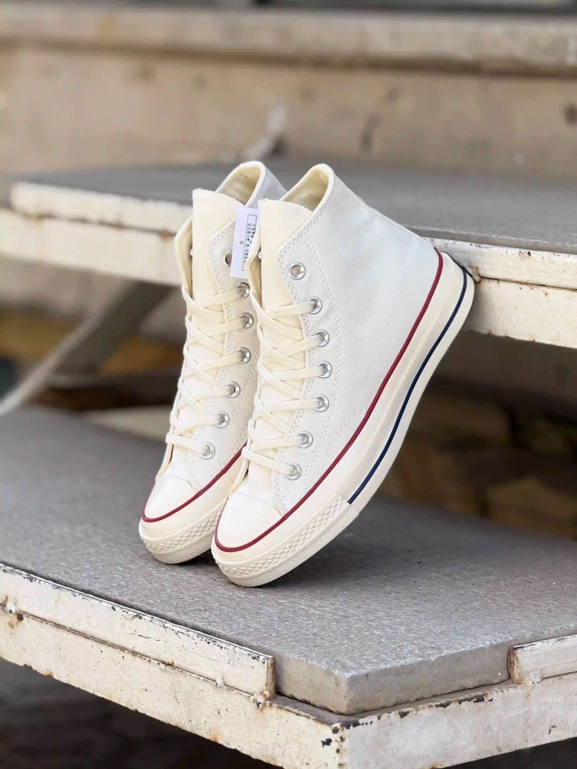 کانورس ساقدار کرم کمرنگ – Converse Chuck 70 high beige — تصویر ۵