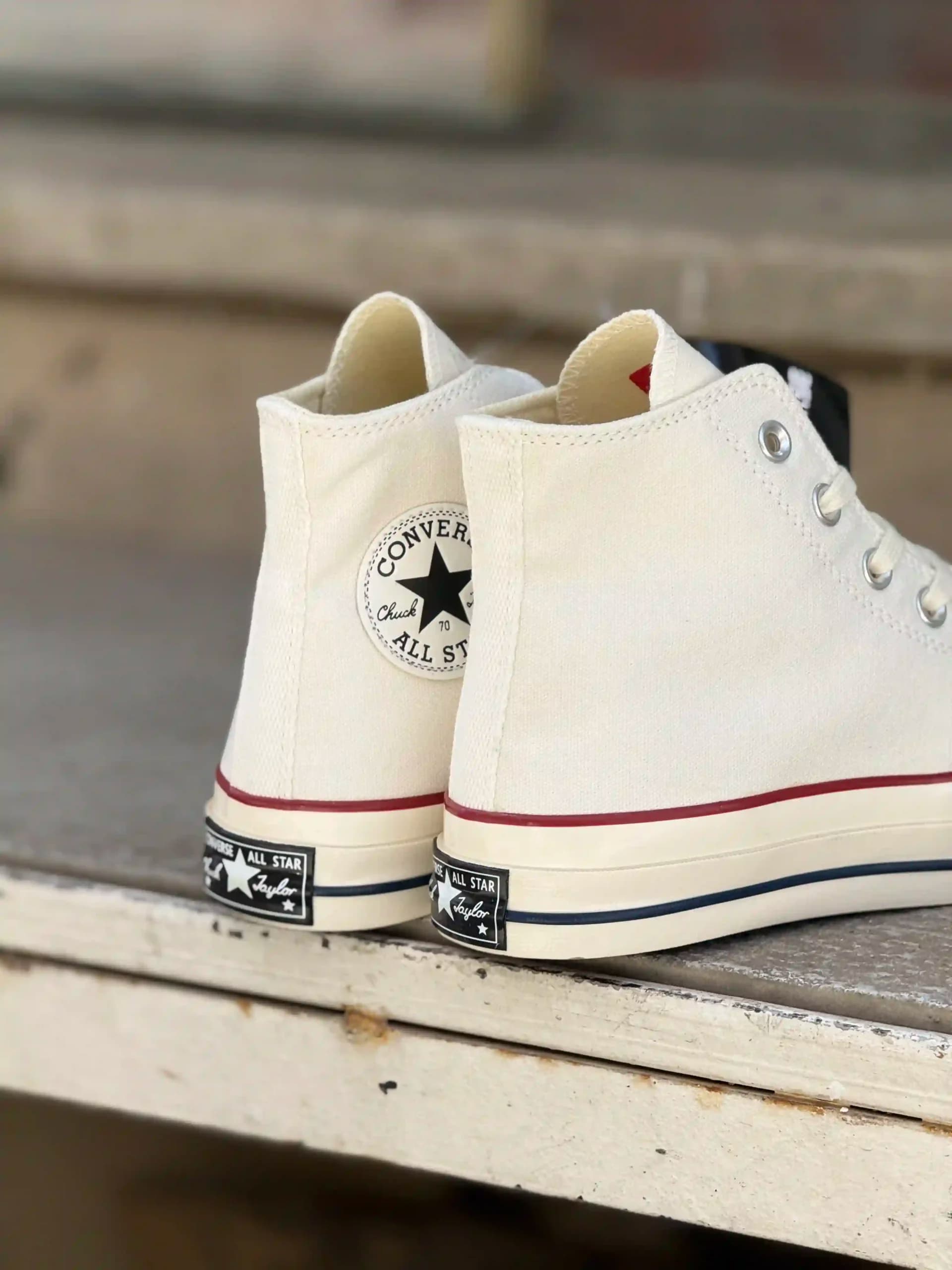 کانورس ساقدار کرم کمرنگ – Converse Chuck 70 high beige — تصویر ۶