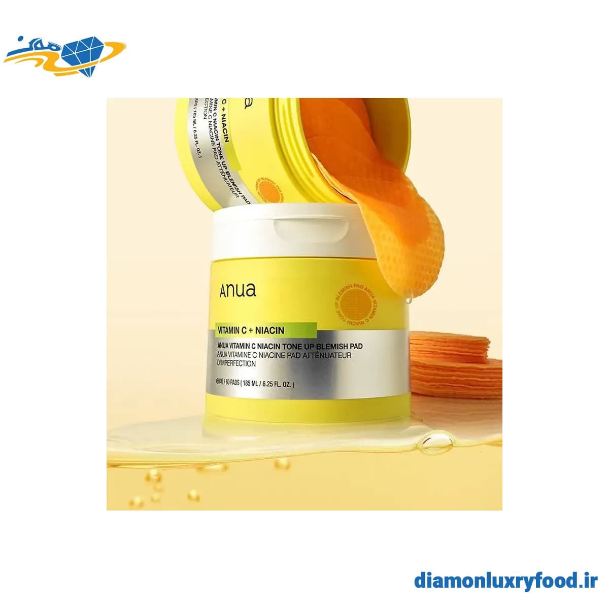 تونر پد آنوا Anua حاوی Vitamin C + Niacin حجم 185 میل — تصویر ۷