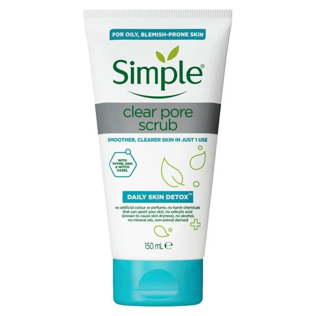 اسکراب پوست چرب سیمپل Simple مدل Clear Pore Scrub حجم 150 میل — تصویر ۳