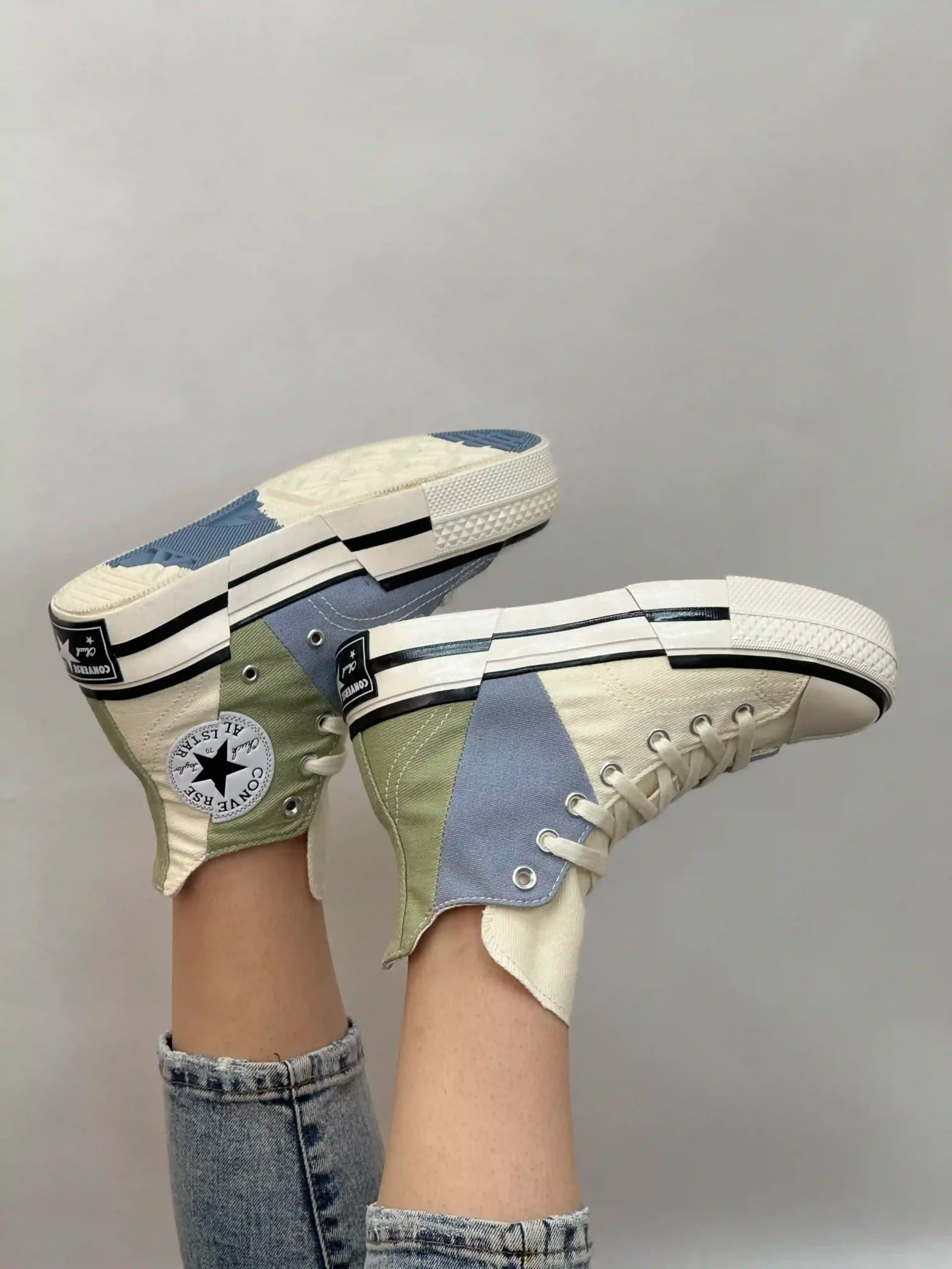 کانورس چاک 70 پلاس سبز آبی سفید ساقدار – Converse Chuck 70s Plus white blue green — تصویر ۳