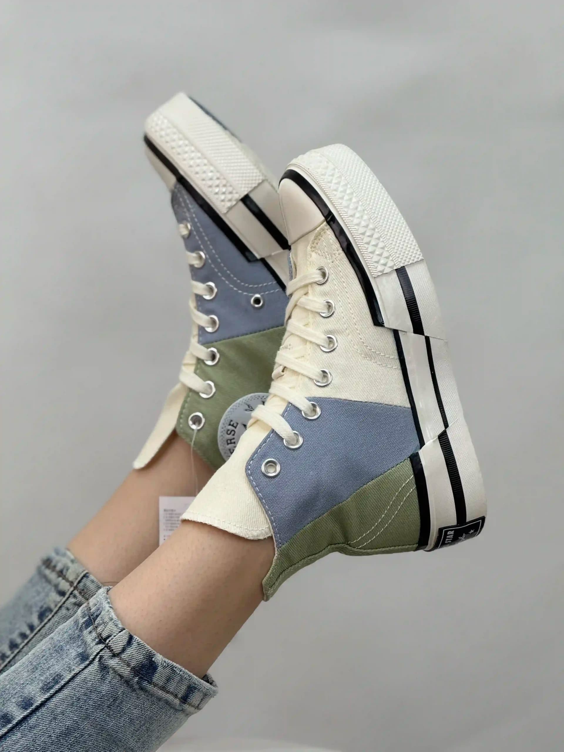 کانورس چاک 70 پلاس سبز آبی سفید ساقدار – Converse Chuck 70s Plus white blue green — تصویر ۵