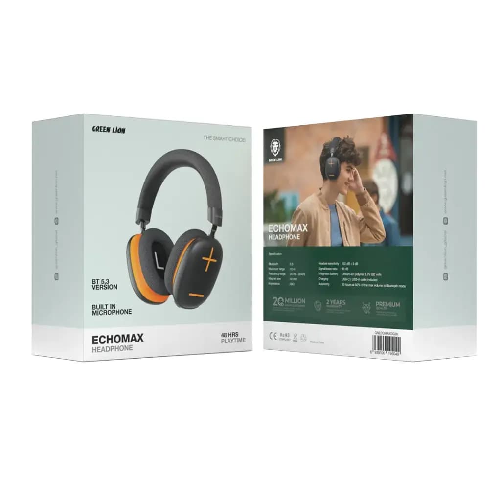 هدست بیسیم گرین لاین Green lion Echo Max headphones GNECOMAXHPBK — تصویر ۳