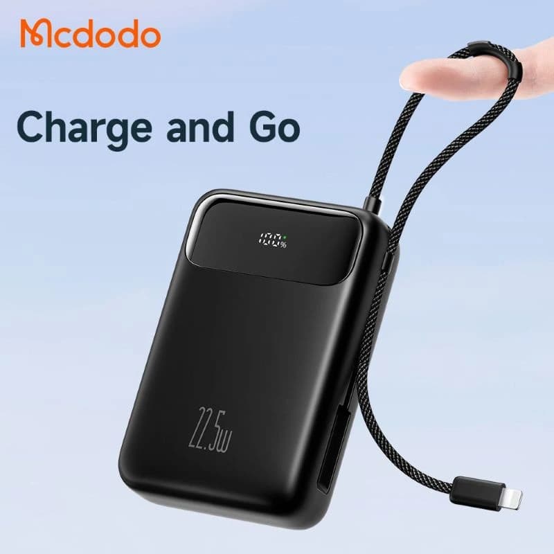 پاوربانک 22.5 وات 20000 با کابل لایتنینگ مک دودو Mcdodo With Lightning Cable MC-3710 — تصویر ۳