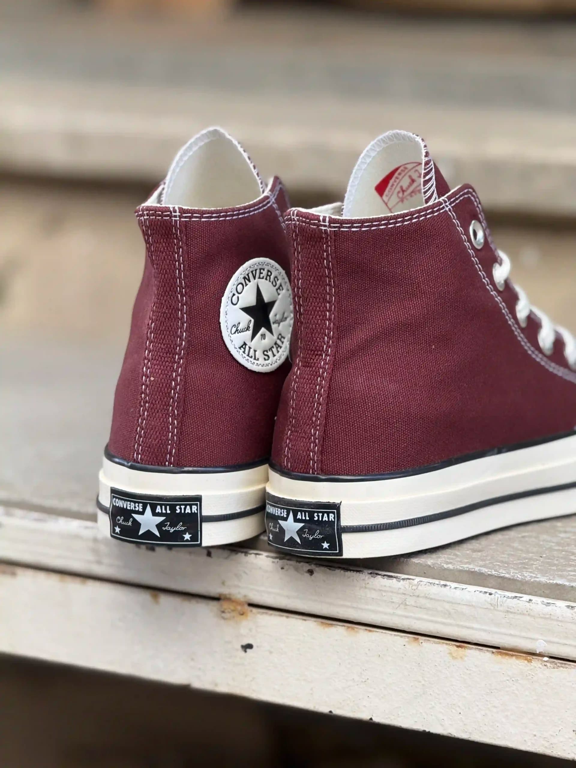 کانورس ساقدار زرشکی (شرابی) – Converse Chuck 70 high burgundy (wine) — تصویر ۱۱