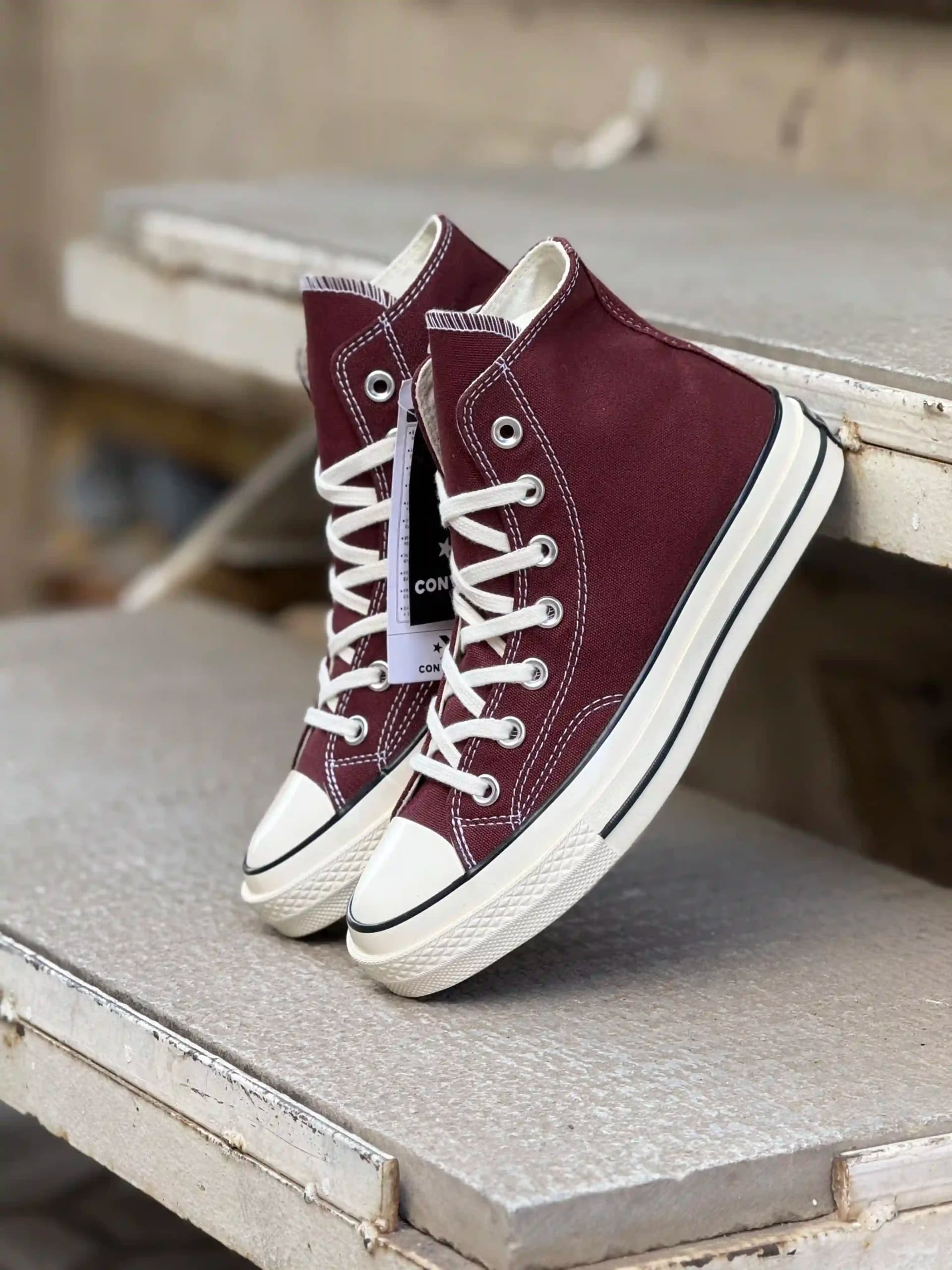 کانورس ساقدار زرشکی (شرابی) – Converse Chuck 70 high burgundy (wine)