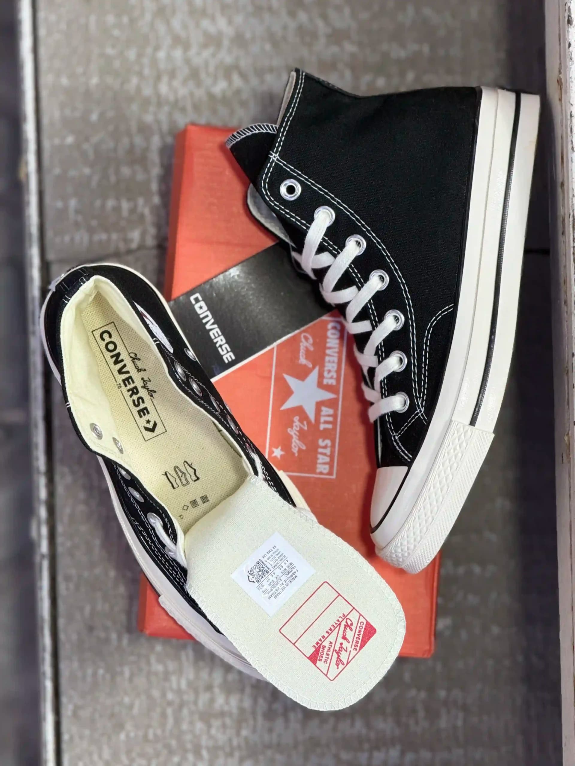 کانورس ساقدار مشکی – Converse Chuck 70 high black — تصویر ۷