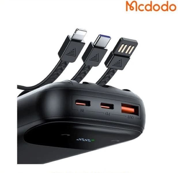 پاوربانک 22.5 وات 20000 با کابل متصل مک دودو Mcdodo Emo MC-8530 — تصویر ۳