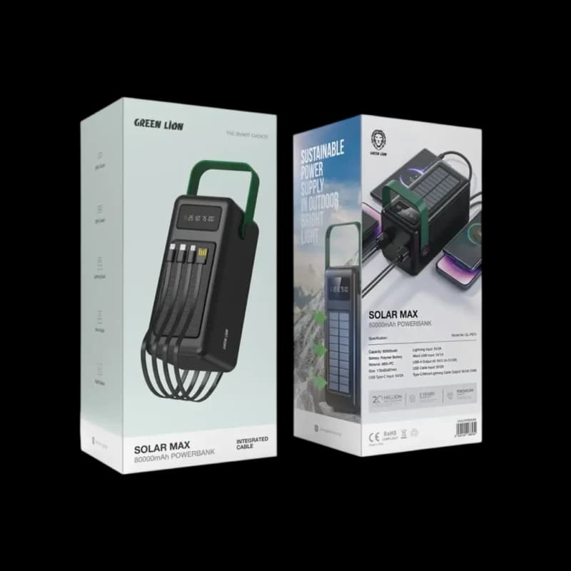 پاوربانک خورشیدی 80000 گرین لاین Green Lion Solar Max Power Bank GNSLRPB80KBK — تصویر ۶