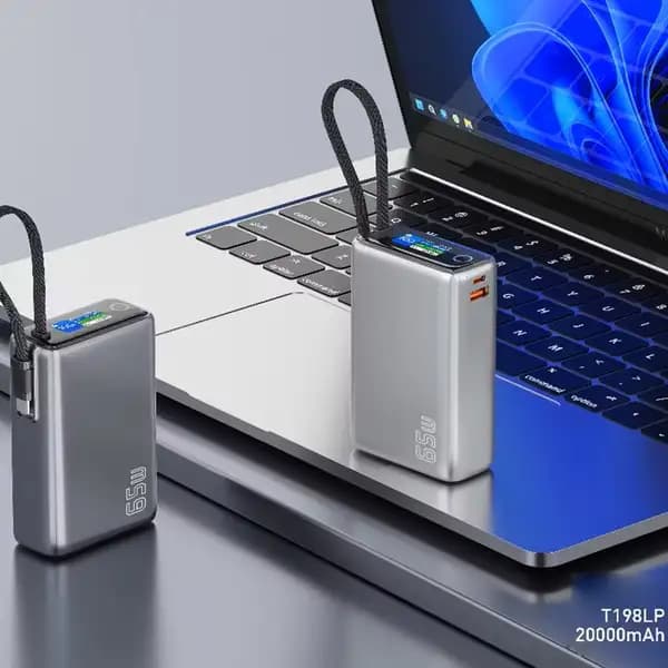 پاروبانک 65 وات 20000 با کابل تایپ سی گرین لاین Green Lion Tron X GNTRX20P65GY — تصویر ۱۰