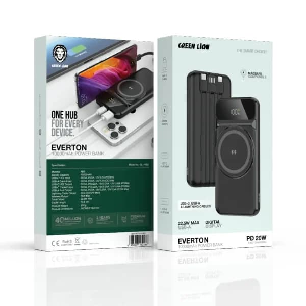 پاوربانک 10000 گرین لاین Green Lion Everton Power Bank GNEVRTN10K — تصویر ۴