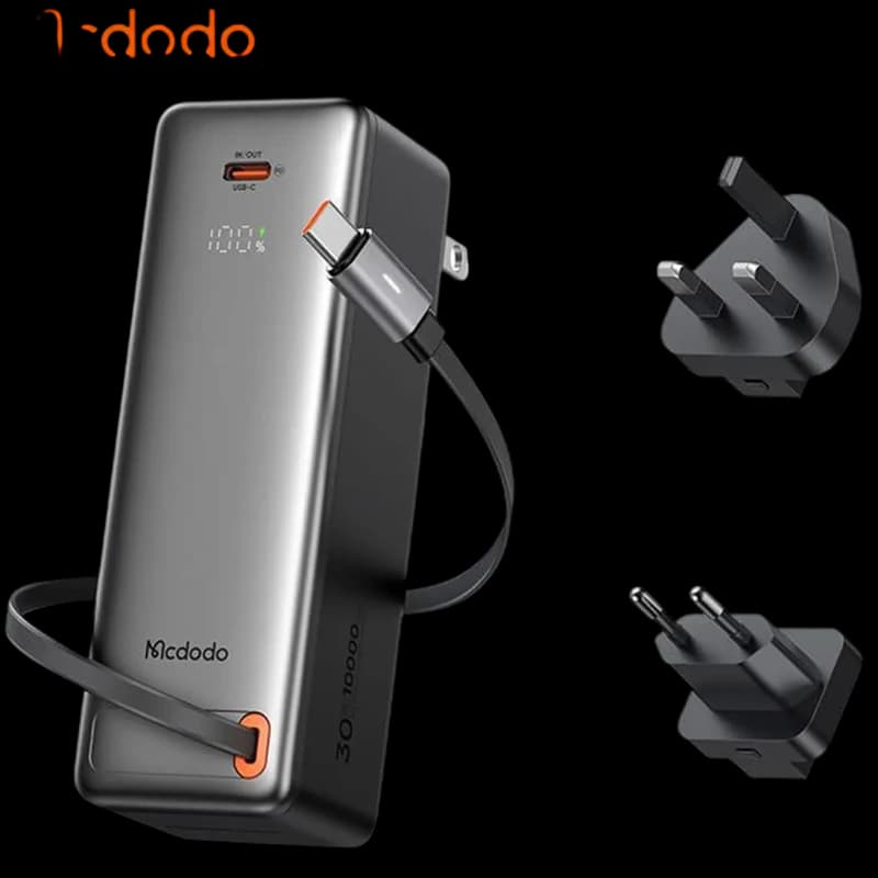 پاوربانک 10000 و آداپتور شارژ 30وات مک دودو Mcdodo 3-in-1 Power Bank MC-3181 — تصویر ۶