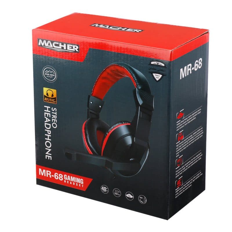 هدفون سیم دار مچر مدل MR-68 ا Macher MR-68 Headset کد 6451