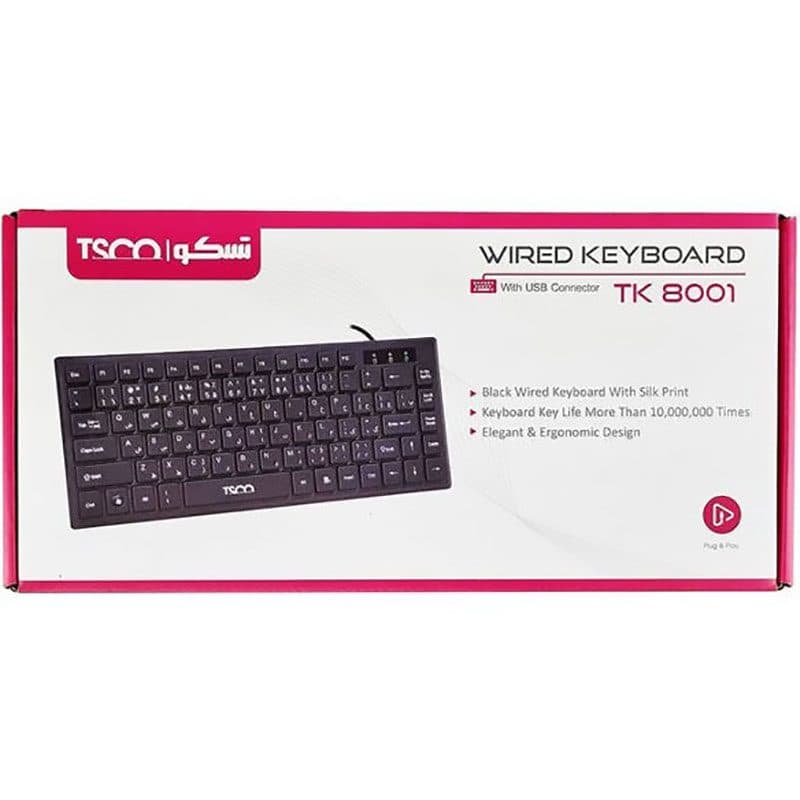 کیبورد سیمی تسکو مدل TK 8001 ا TSCO TK 8001 Wired Keyboard کد 6795