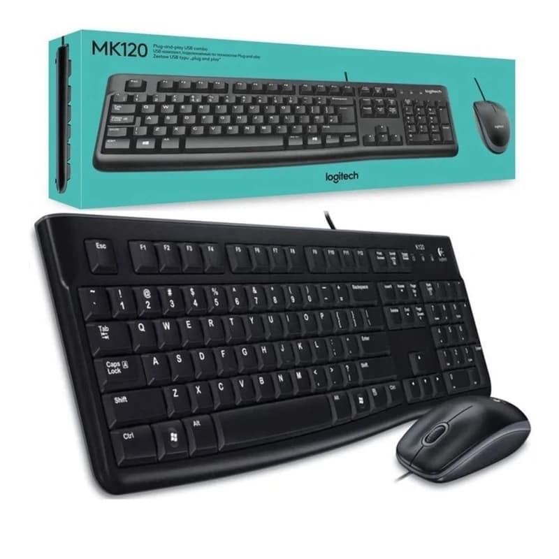 کیبورد و ماوس لاجیتک MK120 ا Logitech MK120 Wired Keyboard and Mouse کد 5743
