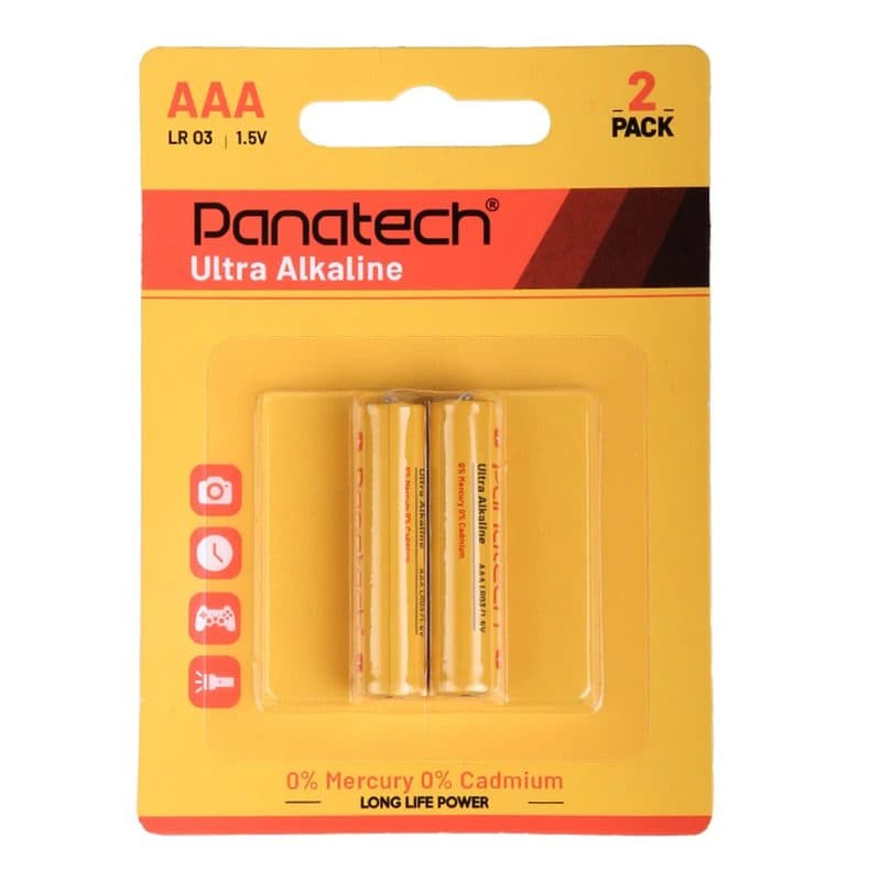 باطری نیم قلمی Panatech الترا آلکالاین کارتی 2 عددی کد 6888
