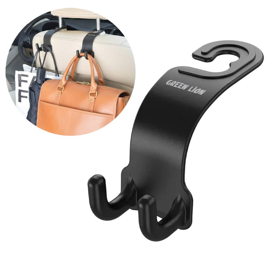 قلاب آویز پشت صندلی ماشین 2 عددی گرین لاین Green Lion Car Headrest Dual Hook Organizer — تصویر ۲