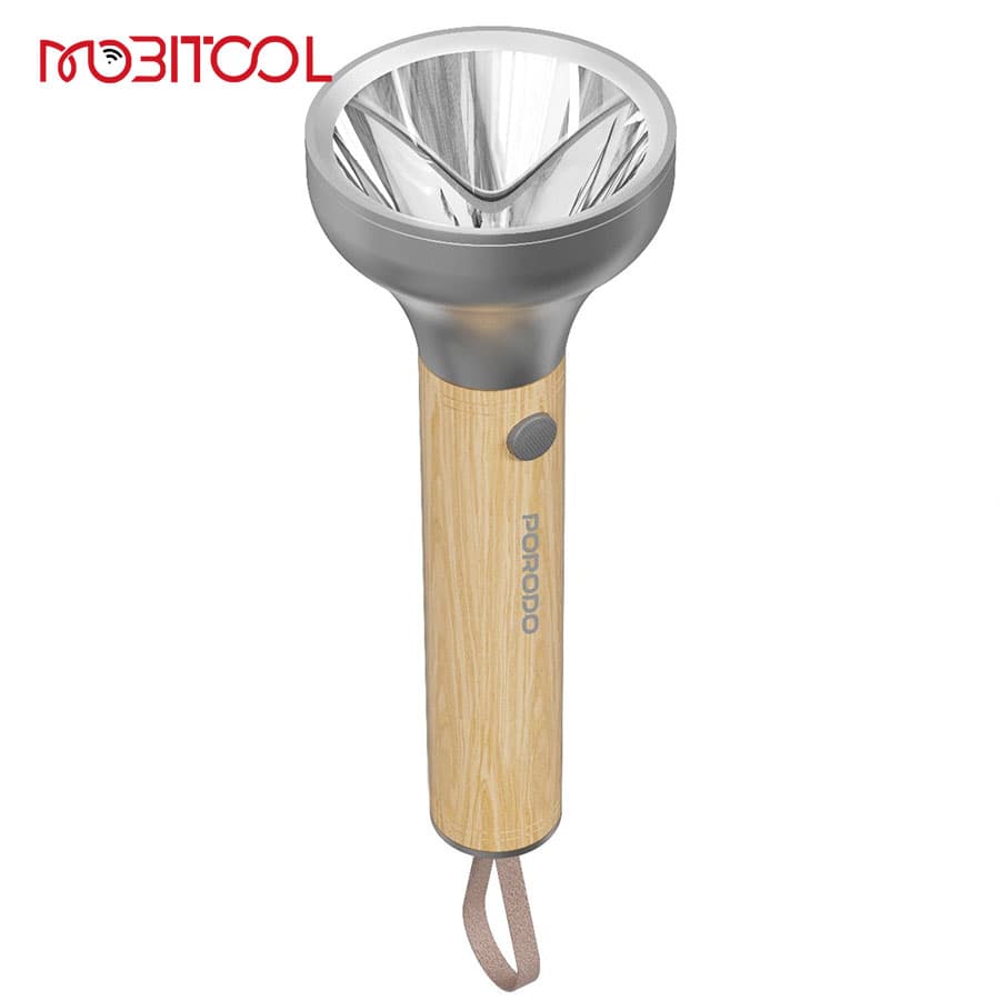 چراغ قوه شارژی 150 لومن پرودو Porodo Birch 190 Wooden LED Flashlight PDA90501 — تصویر ۳