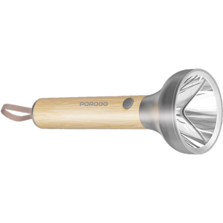 چراغ قوه شارژی 150 لومن پرودو Porodo Birch 190 Wooden LED Flashlight PDA90501