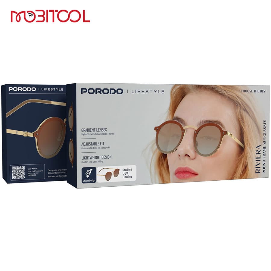 عینک آفتابی گرادیان پرودو Porodo Riviera Round Frame Sunglasses PDLFST5202 — تصویر ۷