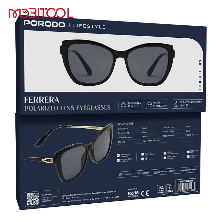 عینک آفتابی پلاریزه پرودو Porodo Ferrera Polarized Lens Eyeglasses PDLFSTLS226 — تصویر ۶