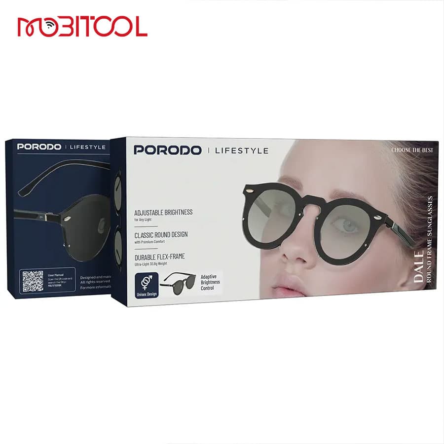 عینک آفتابی پرودو با قابلیت تنظیم نور Porodo Dale Round Frame Sunglasses PDLFST5201 — تصویر ۷