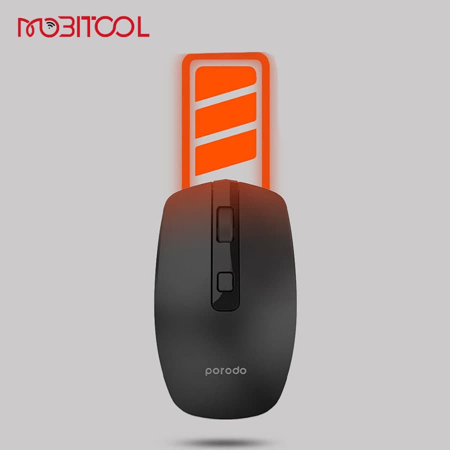 موس بی سیم دو حالته شارژی پرودو Porodo 2.4G Wireless and Bluetooth Rechargeable Mouse 1600DPI PD-WBRM16 — تصویر ۷